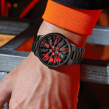 ⏳Time-limited Special⌛Men's 3D Rotating Skeleton Car Wheel Wrist Watch