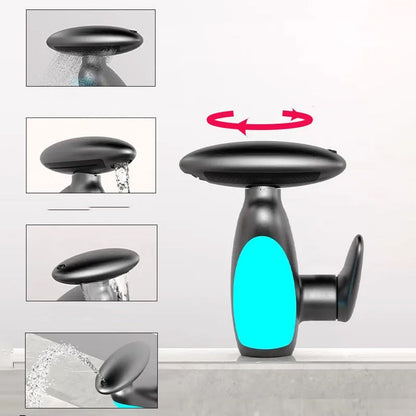 🌊360° Rotating Pull-Out Washbasin Faucet With 4 Water Flow Modes & LED Light