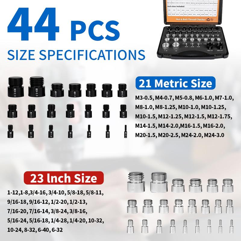 🔩🔥Nut & Bolt Thread Checker Kit for Inspection of Fixed Bolts or Threaded Holes