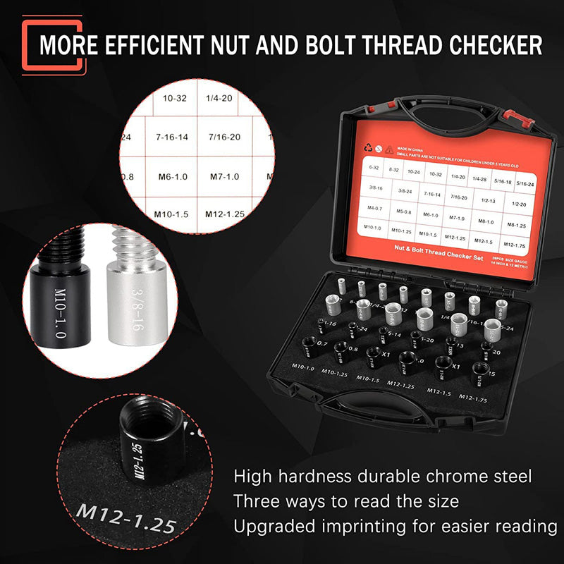 🔩🔥Nut & Bolt Thread Checker Kit for Inspection of Fixed Bolts or Threaded Holes