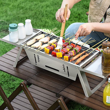 🔥🔥🔥Stainless Steel Folding Outdoor Barbecue
