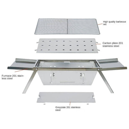 🔥🔥🔥Stainless Steel Folding Outdoor Barbecue