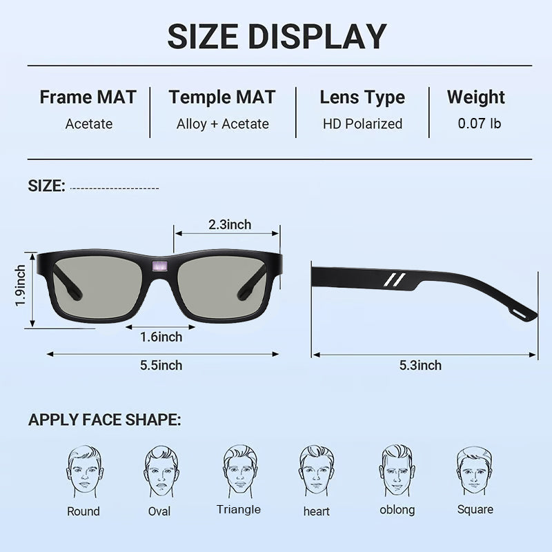 🕶️Classic Smart Photochromic Polarized Sunglasses