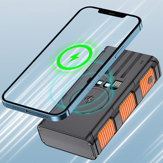 ⚡⚡Portable Solar Power Bank with Built-In Cables