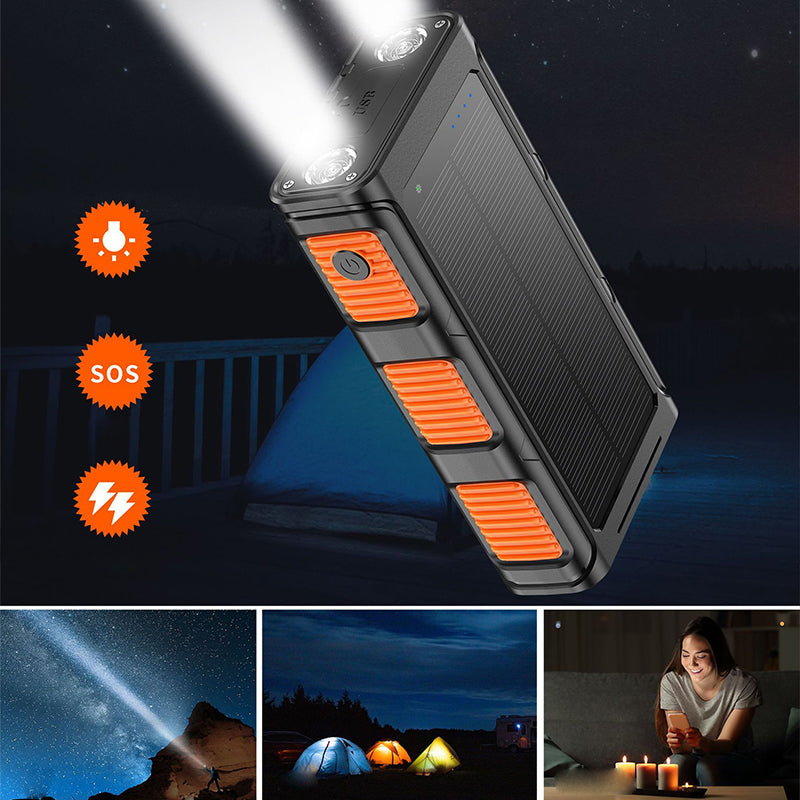 ⚡⚡Portable Solar Power Bank with Built-In Cables