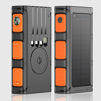 ⚡⚡Portable Solar Power Bank with Built-In Cables