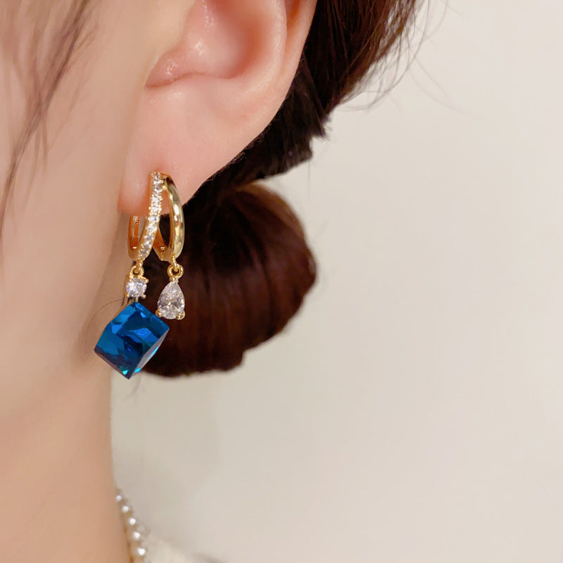 🔮Blue Artificial Crystal Earrings✨