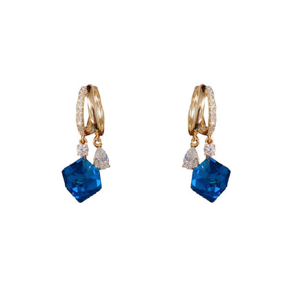 🔮Blue Artificial Crystal Earrings✨