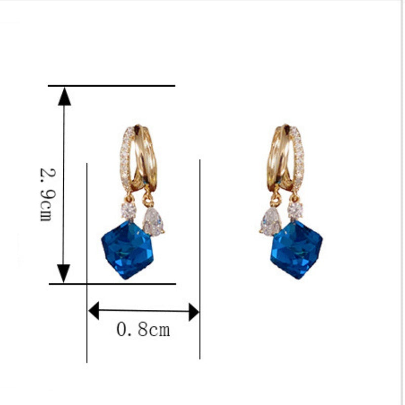 🔮Blue Artificial Crystal Earrings✨