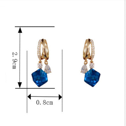 🔮Blue Artificial Crystal Earrings✨