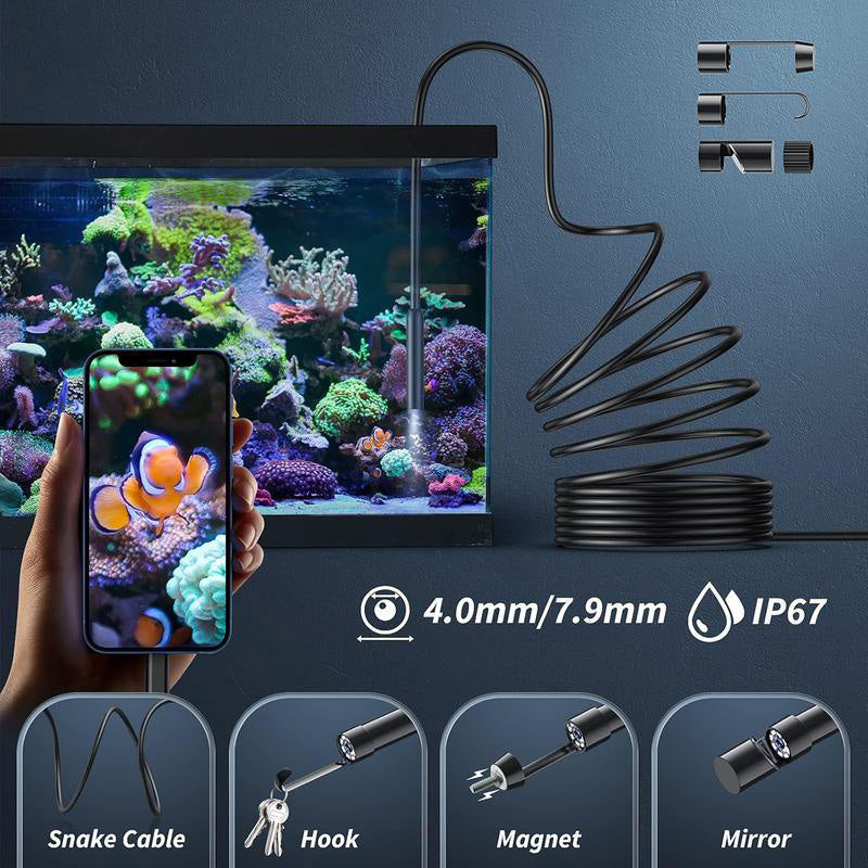 📱🔍 50% OFF! Waterproof HD Endoscope Camera – 200W HD, 8mm probe. Type-C/Micro/Lightning – plug & play with 99% phones. Ideal for tight spaces! 🔌✨