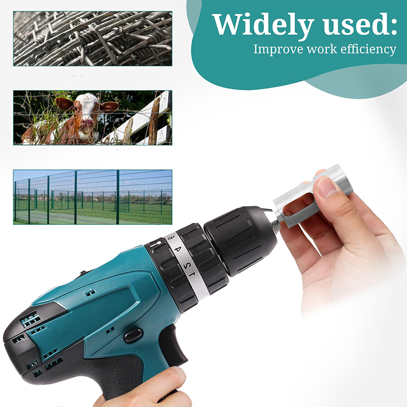 🔨🔨9-Gauge Fence Wire Twister for 3-Jaw Drill Chuck