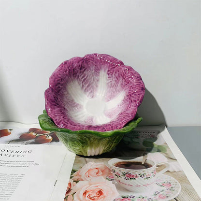 🥬 Cabbage Ceramic Art Dinner Plates✨