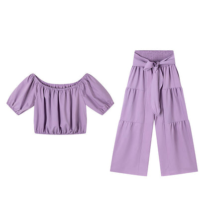 💎 50% OFF THE OFF-SHOULDER PUFF SLEEVE SET! 💎 High-Waisted Pants, Romantic Flare & Stretch Fabric ✨