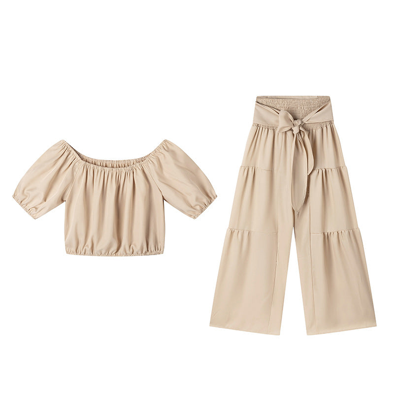 💎 50% OFF THE OFF-SHOULDER PUFF SLEEVE SET! 💎 High-Waisted Pants, Romantic Flare & Stretch Fabric ✨