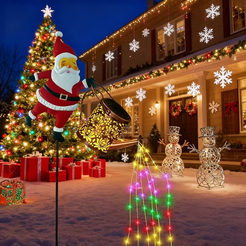 🎁Christmas Sale 50% OFF🎅✨Santa Watering Can Solar Light with Ground Stake