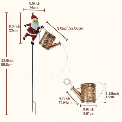 🎁Christmas Sale 50% OFF🎅✨Santa Watering Can Solar Light with Ground Stake