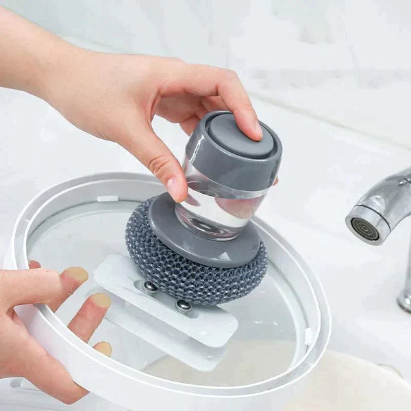 ✨Soap Dispensing Palm Kitchen Brush | Mess-Free Cleaning!