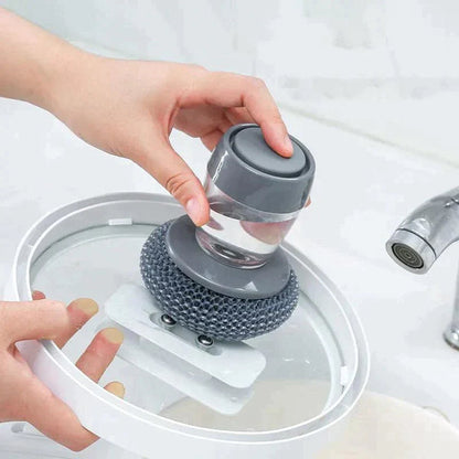 ✨Soap Dispensing Palm Kitchen Brush | Mess-Free Cleaning!