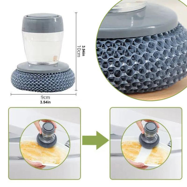 ✨Soap Dispensing Palm Kitchen Brush | Mess-Free Cleaning!