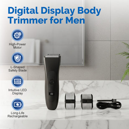 🪒 LIMITED TIME: 50% OFF! 🔥 Digital Body Trimmer for Men – Trusted by 35,000+ Men, L-Shaped Blade for Safe Full-Body Grooming ✨