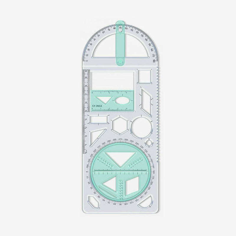 Multifunctional geometry drawing ruler