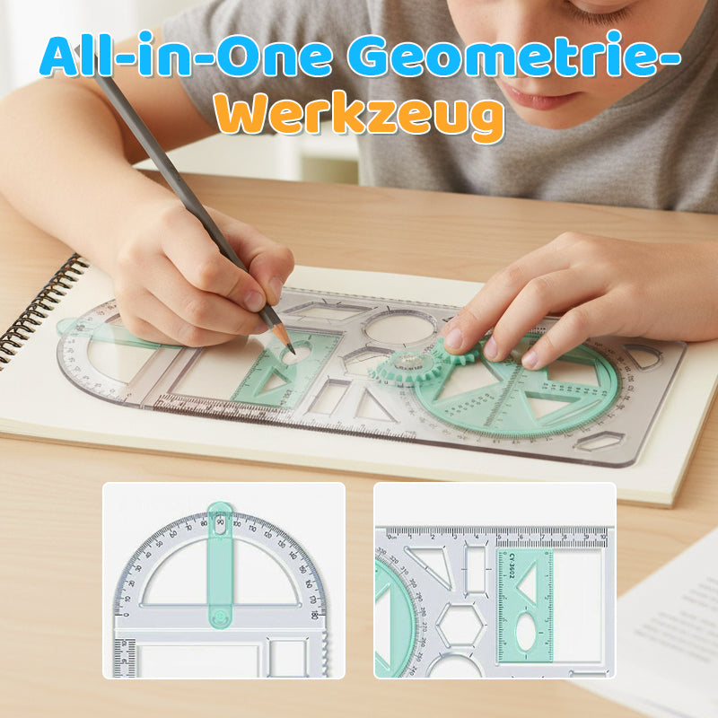 Multifunctional geometry drawing ruler