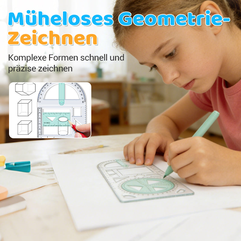 Multifunctional geometry drawing ruler