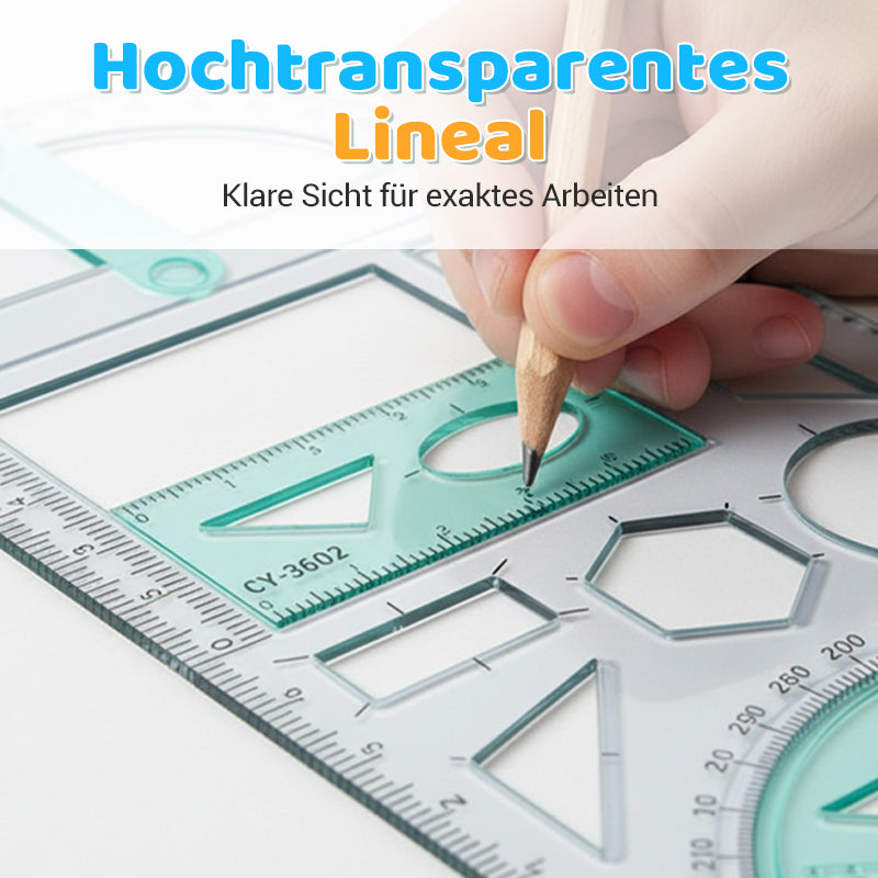 Multifunctional geometry drawing ruler