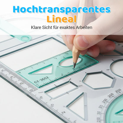 Multifunctional geometry drawing ruler