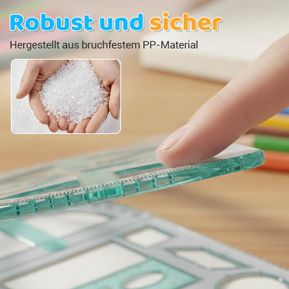 Multifunctional geometry drawing ruler