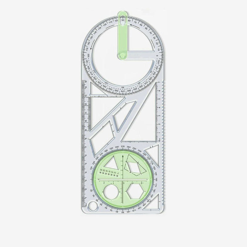 Multifunctional geometry drawing ruler