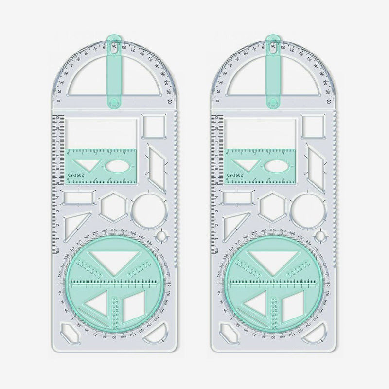 Multifunctional geometry drawing ruler