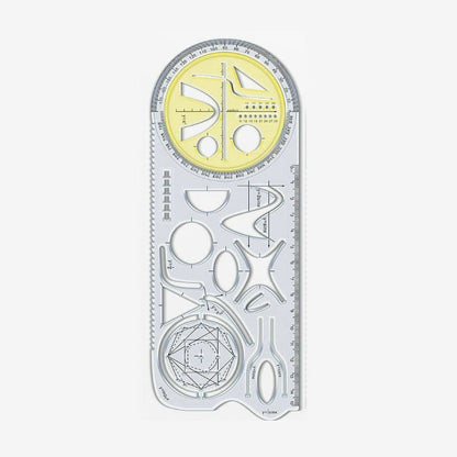 Multifunctional geometry drawing ruler