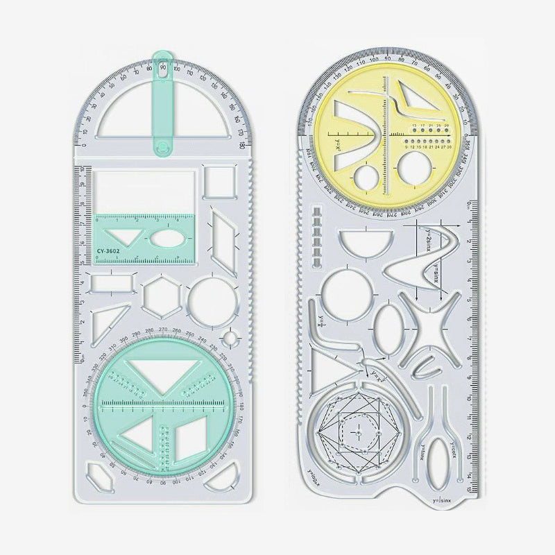 Multifunctional geometry drawing ruler