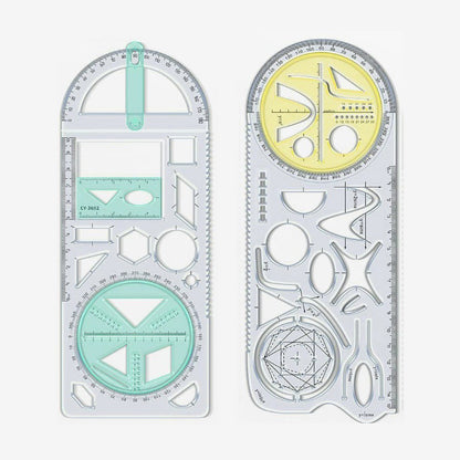 Multifunctional geometry drawing ruler
