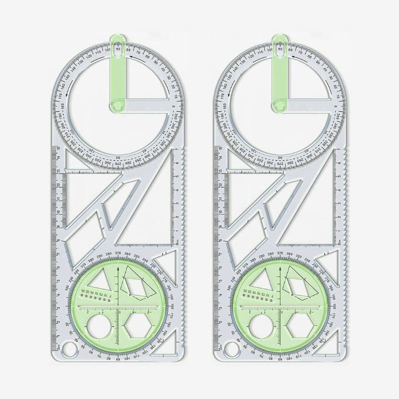 Multifunctional geometry drawing ruler