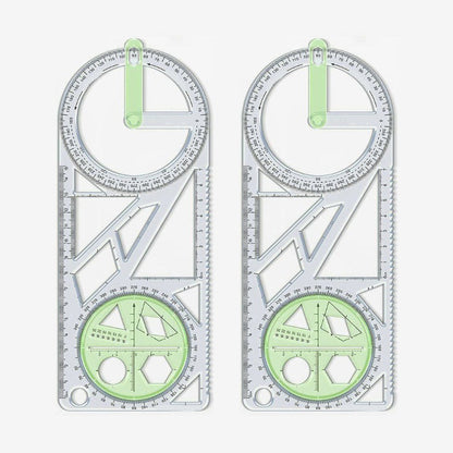 Multifunctional geometry drawing ruler