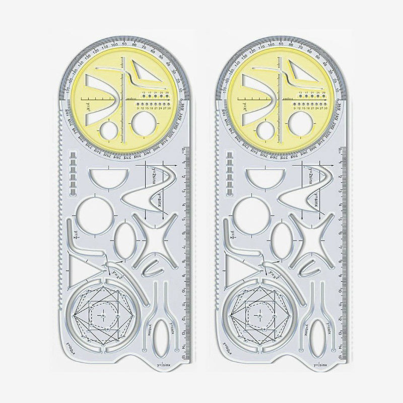 Multifunctional geometry drawing ruler