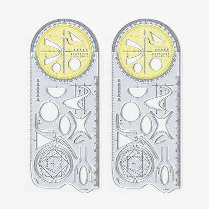 Multifunctional geometry drawing ruler