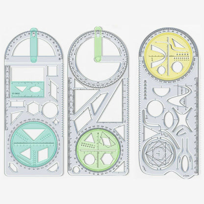 Multifunctional geometry drawing ruler