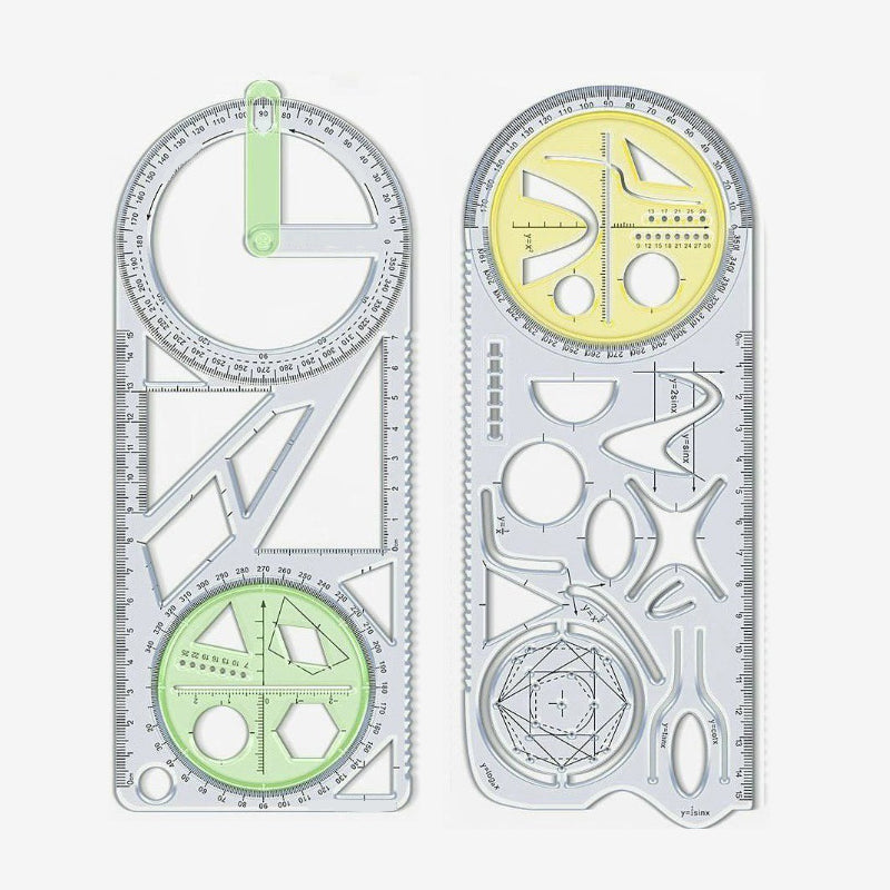 Multifunctional geometry drawing ruler