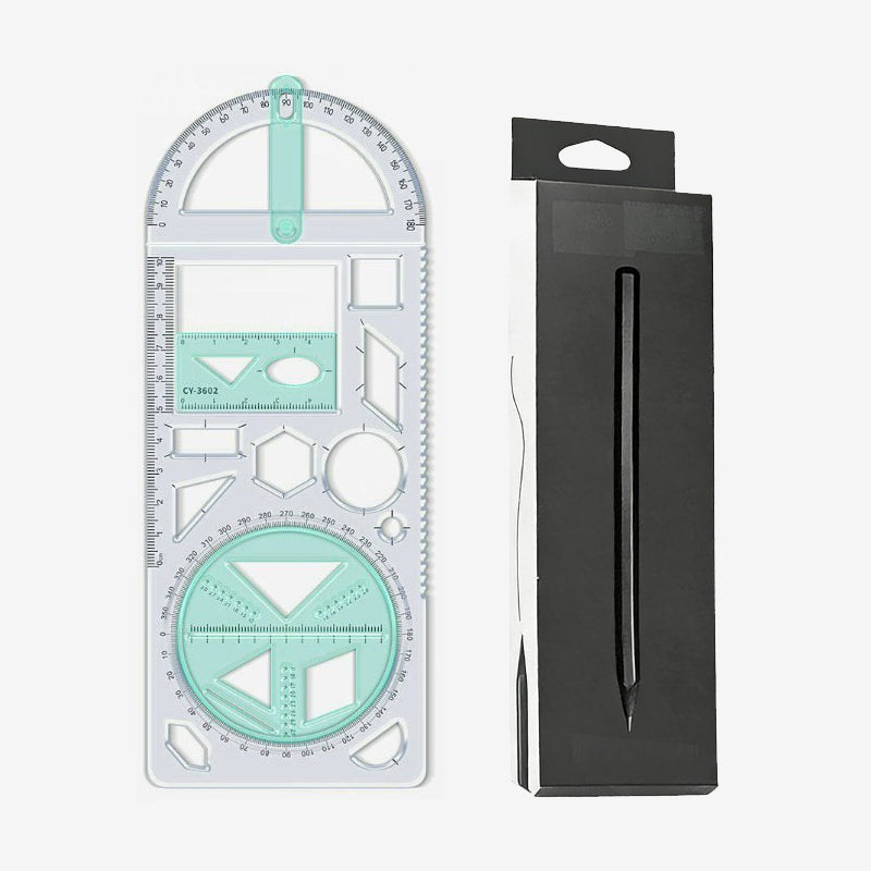 Multifunctional geometry drawing ruler