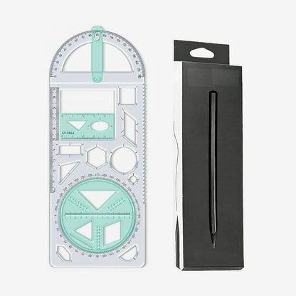 Multifunctional geometry drawing ruler