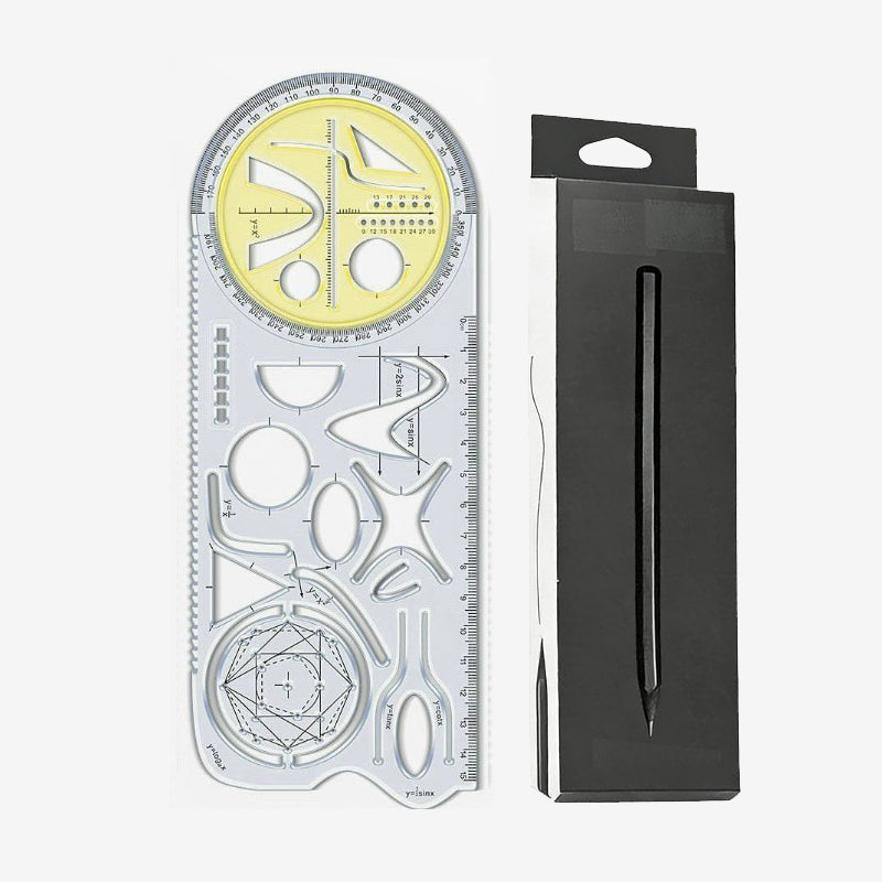 Multifunctional geometry drawing ruler