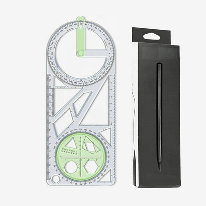 Multifunctional geometry drawing ruler