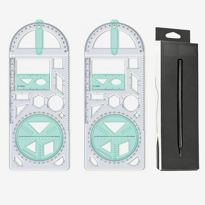 Multifunctional geometry drawing ruler