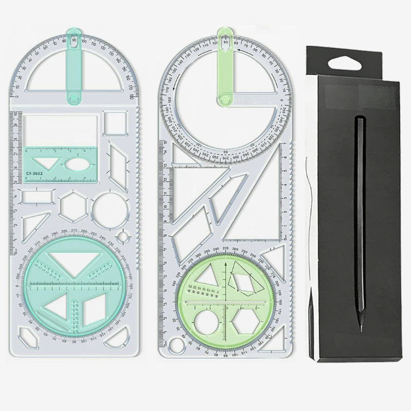 Multifunctional geometry drawing ruler