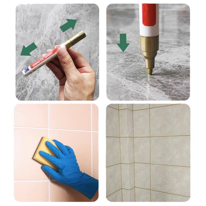 🔧 BUY 1 GET 1 FREE! 🎉 Ceramic Tile Grout Pen – Mold-Resistant, Waterproof & Permanent Finish 🛡️📦