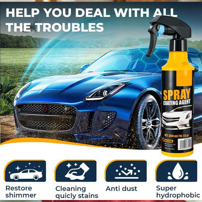 💥 Limited Time Deal! 3-in-1 SiO₂ Ceramic Quick Coat Spray – Instant Gloss, No-Streak Finish & Hydrophobic Shield